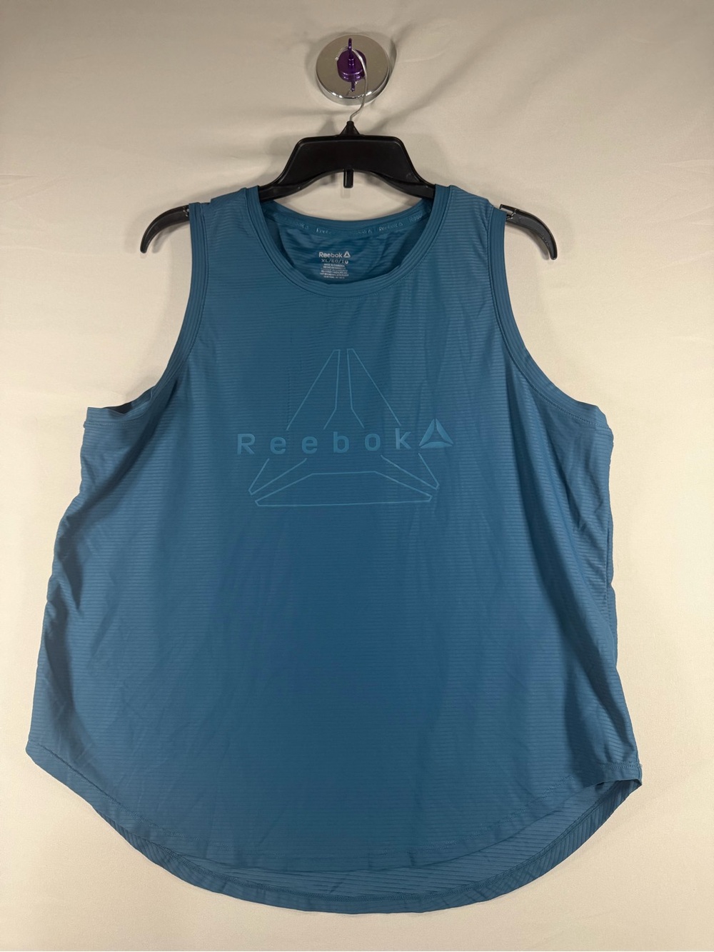 Reebok Teal Crew Neck Performance Top with Logo - Unisex